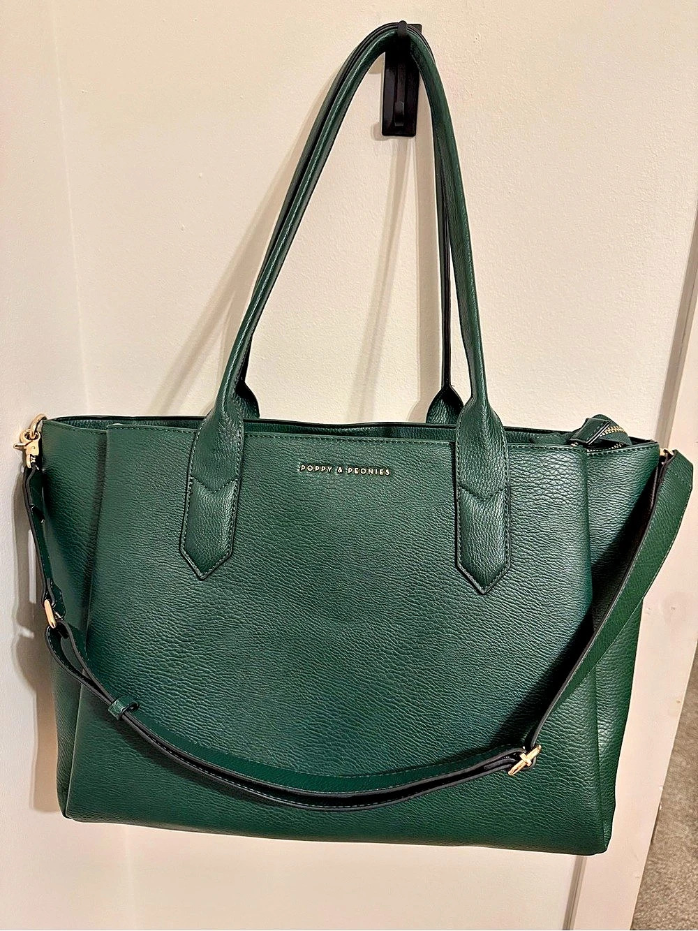 Poppy & Peonies Double Duty Tote Green